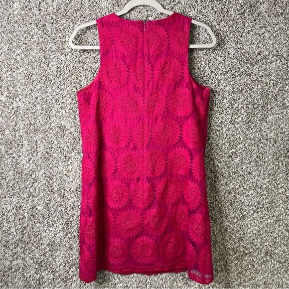 CeCe Dress Women’s 2 Hot Pink Embroidered Flower Sleeveless Shift - Picture 5 of 7